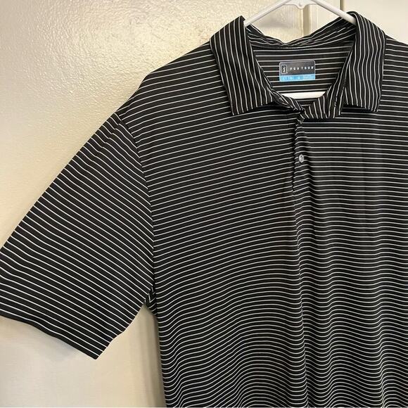 PGA Tour Men’s Large Striped Golf Polo - Picture 5 of 5